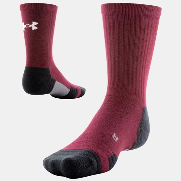 UNDER ARMOUR UA Team Cushioned Crew - MAROON - Picture 1 of 2